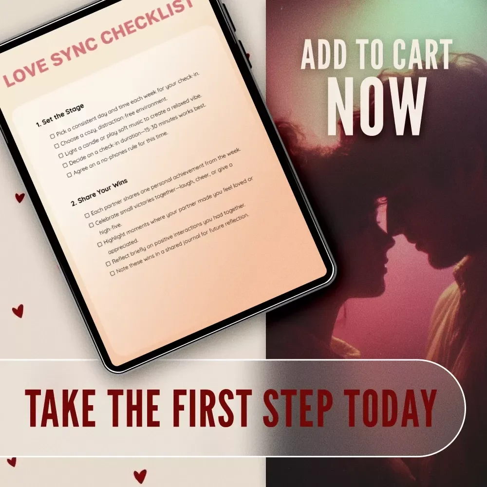 Love Sync Checklist | Weekly Compatibility Check-In Ritual for Couples | Digital Download Relationship Growth Guide