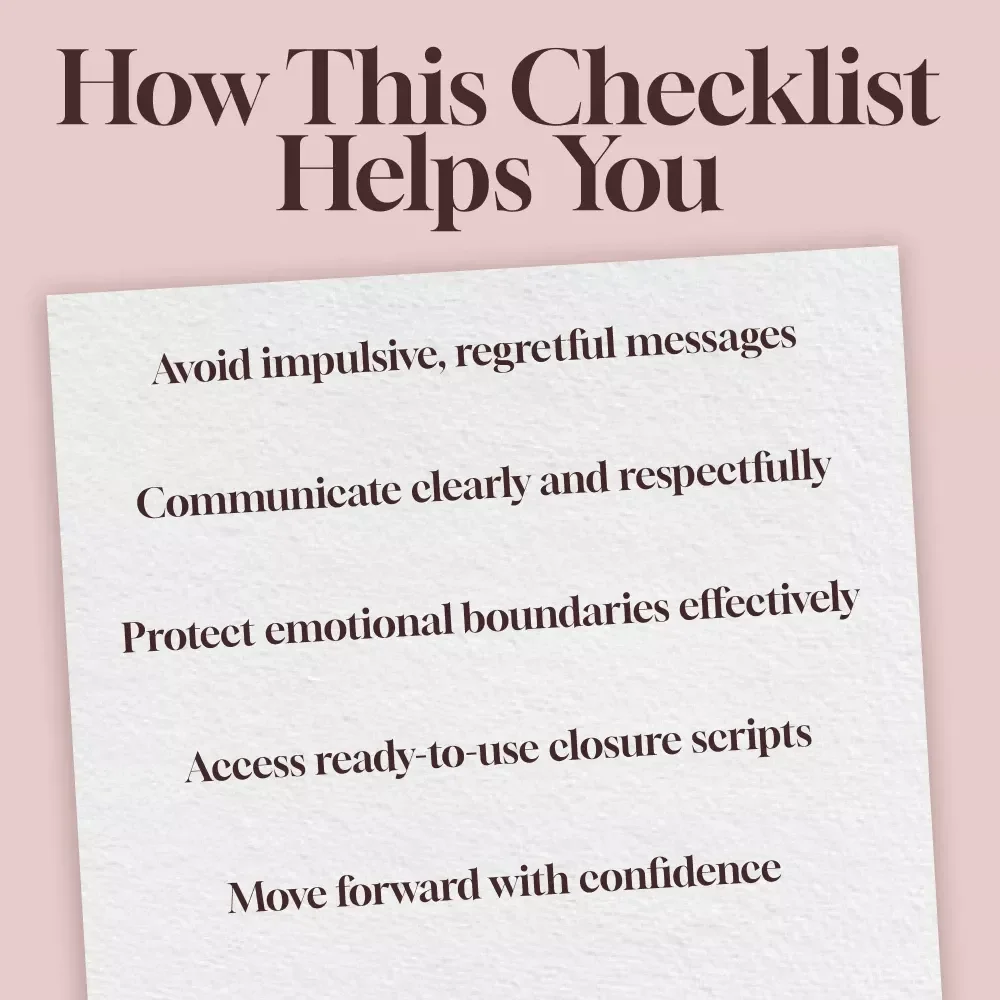 Closure Scripts Cheat Sheet | Scripts for Closure After Ghosting | Digital Download Checklist for Healing, Boundaries & Self-Reflection