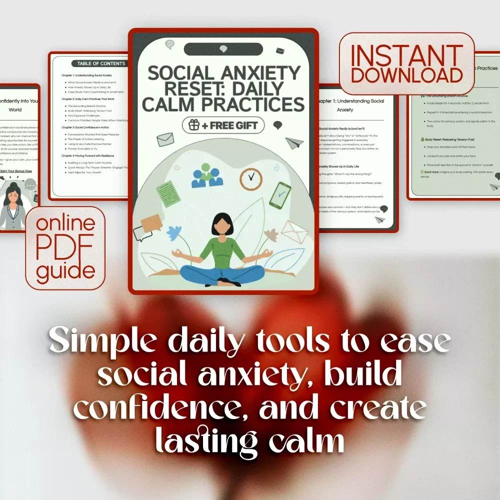 Social Anxiety Reset: Daily Calm Practices | Digital Guide for Social Confidence, Daily Calm Routines, Conversation Starters & Anxiety Relief