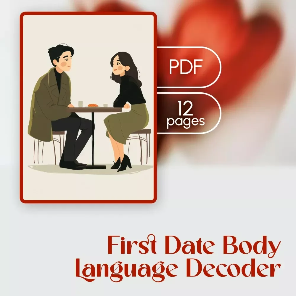 First Date Body Language Decoder | Digital Guide for Reading Signals, Positive & Negative Cues, Gesture Cheat Sheet & Workbook