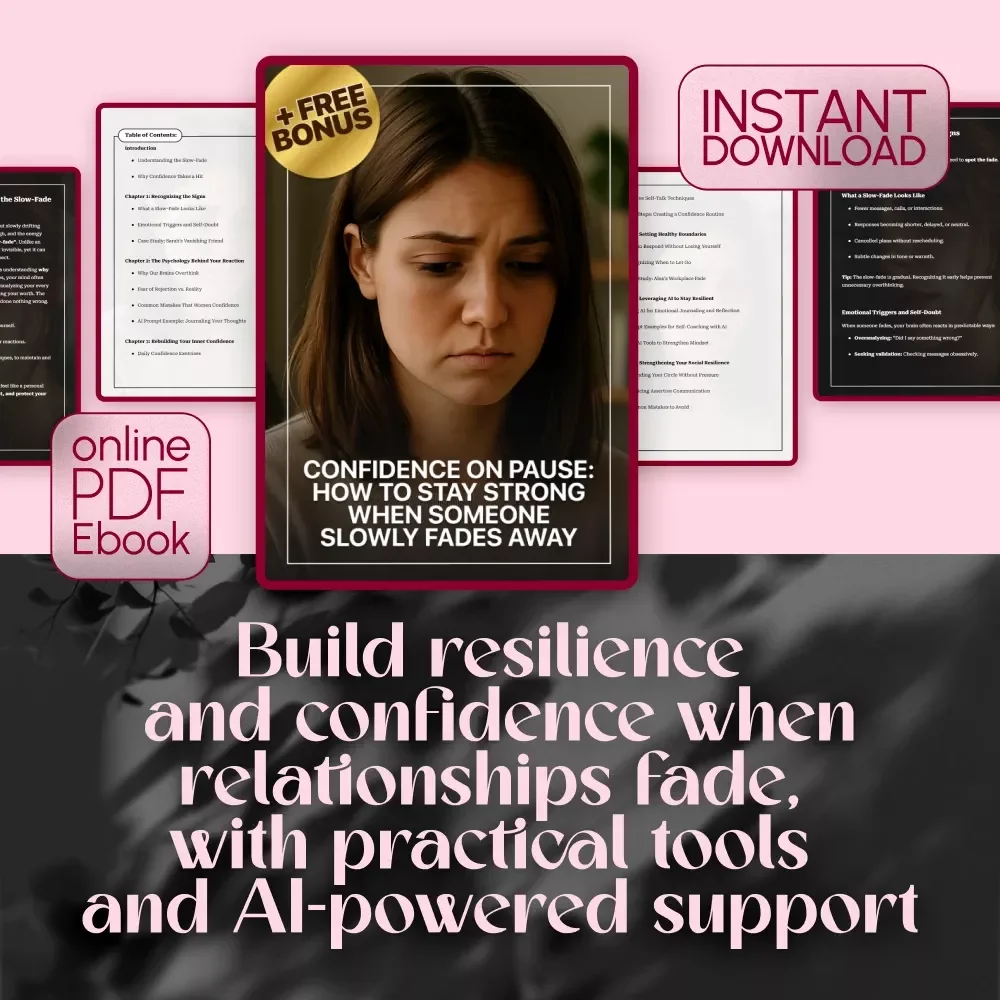 Confidence on Pause: How to Stay Strong When Someone Slowly Fades Away | Ebook Guide on How to Protect Confidence During a Slow-Fade, Self-Growth, Boundaries & Resilience