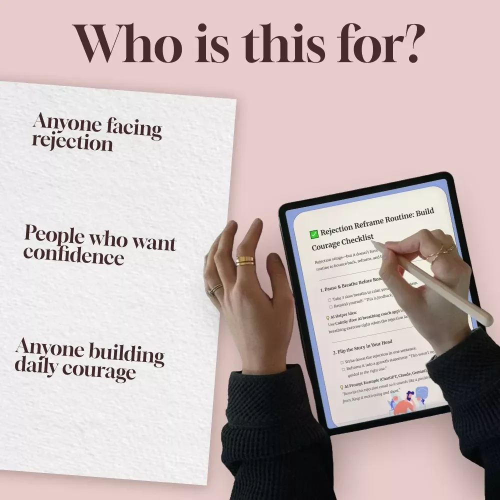 Rejection Reframe Routine: Build Courage Checklist | Confidence Growth, Mindset Reset, Self-Improvement Digital Download