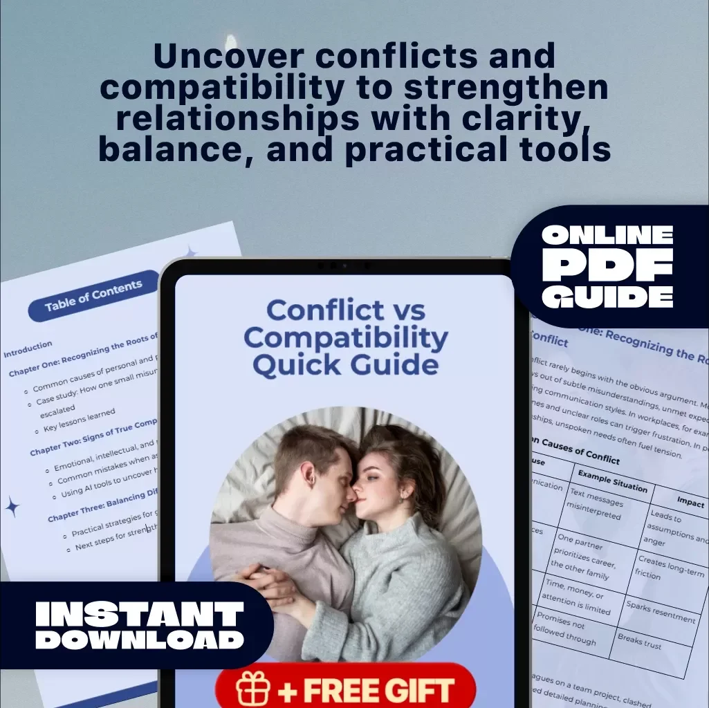 Conflict vs Compatibility: Quick Guide | Digital Relationship Growth & Self-Discovery eBook | Instant Download