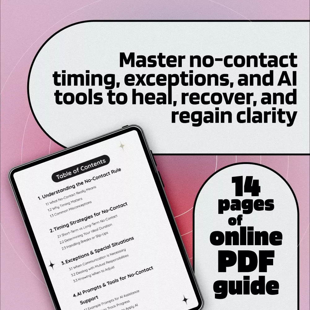 No-Contact Rule Guide: Timing & Exceptions | Digital Download eBook | Relationship Healing, Breakup Recovery, No-Contact Strategy & AI Tools