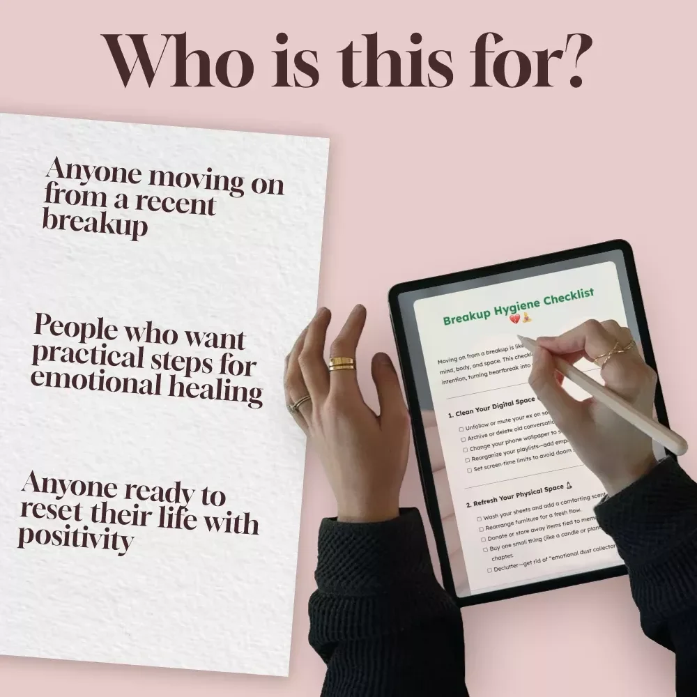 Breakup Hygiene Checklist | Digital Self-Care Guide for Healing, Growth & Emotional Reset | eBook & Printable Wellness Tool