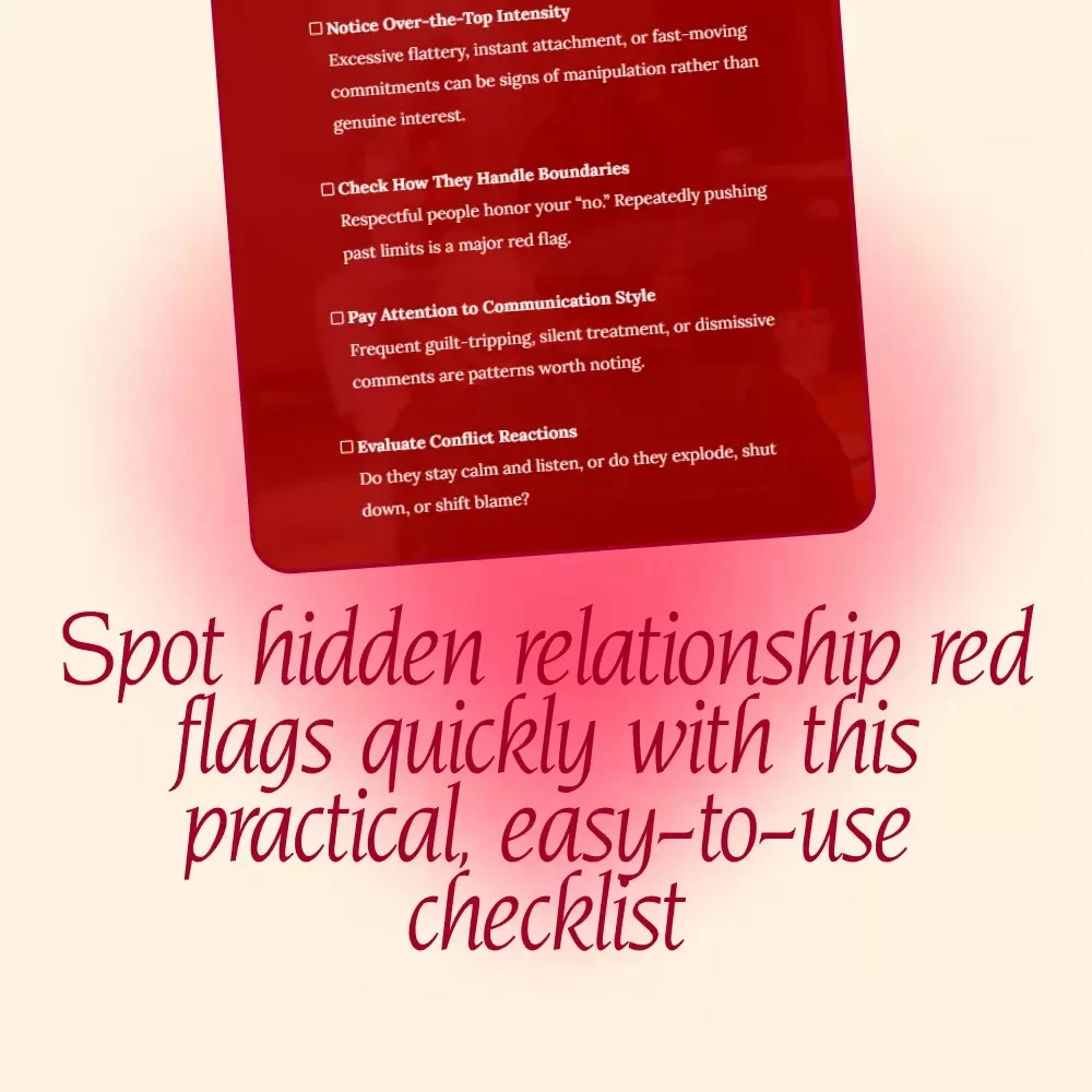 The Hidden Red Flags Checklist You Might Be Overlooking | Digital Download Guide, Printable Relationship Awareness Checklist, Instant Self-Help Tool