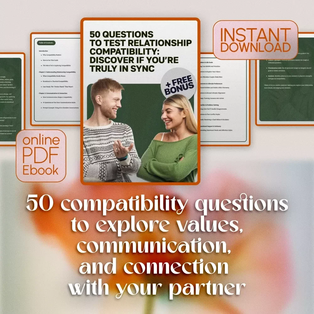 50 Questions to Test Relationship Compatibility: Discover If You’re Truly in Sync | Relationship Guide | Compatibility eBook | Digital Download for Couples