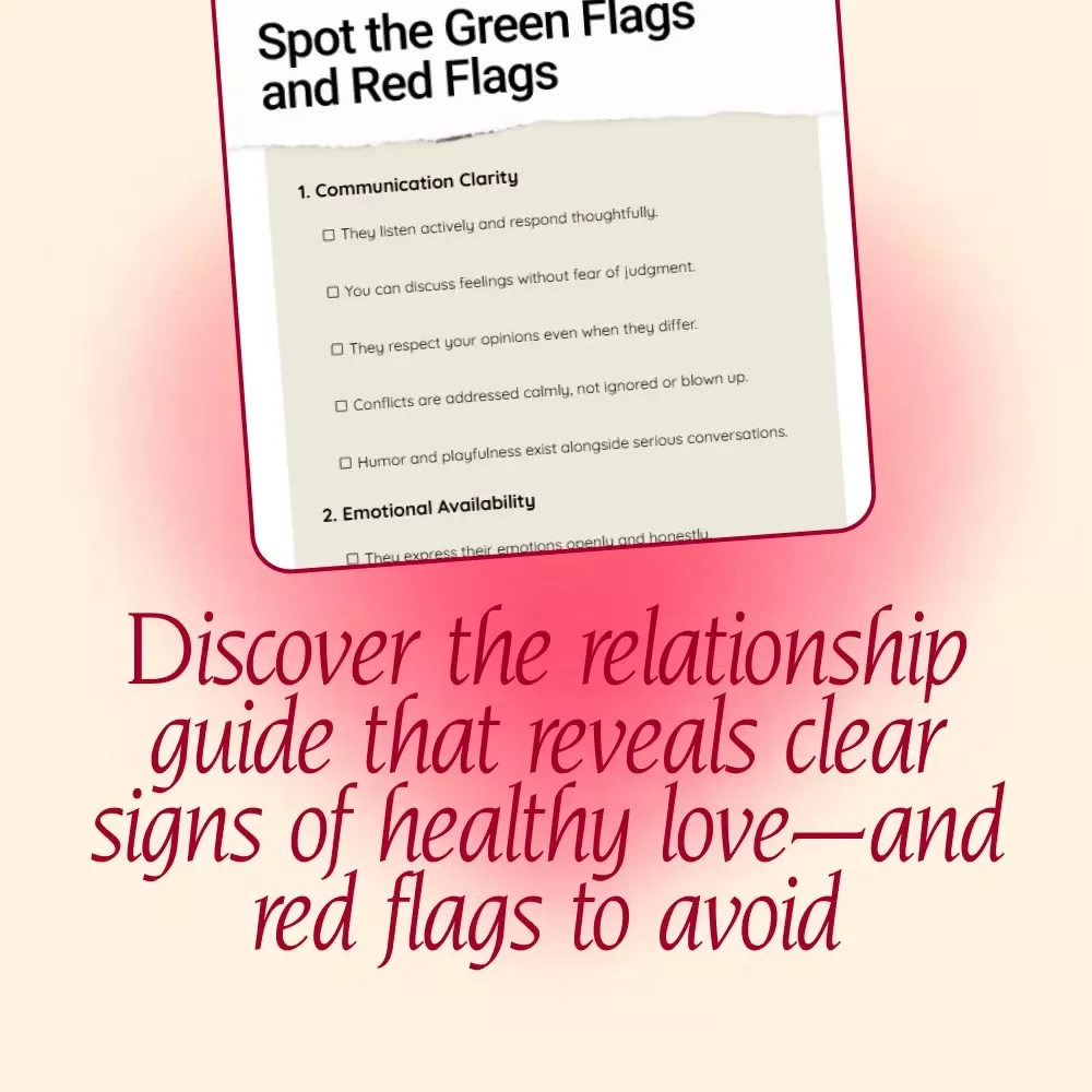 Spot the Green Flags and Red Flags – Compatibility Red Flags vs Green Flags Cheat Sheet | Relationship Clarity Digital Download Checklist, eBook & Guide