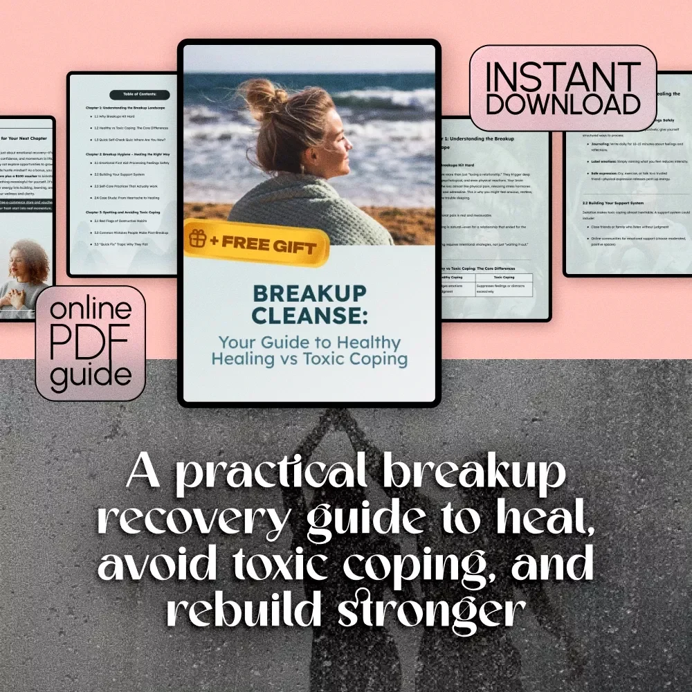 Breakup Cleanse: Your Guide to Healthy Healing vs Toxic Coping | Breakup Hygiene vs Toxic Coping Cheat Sheet | Self-Care Digital Download Guide for Emotional Healing