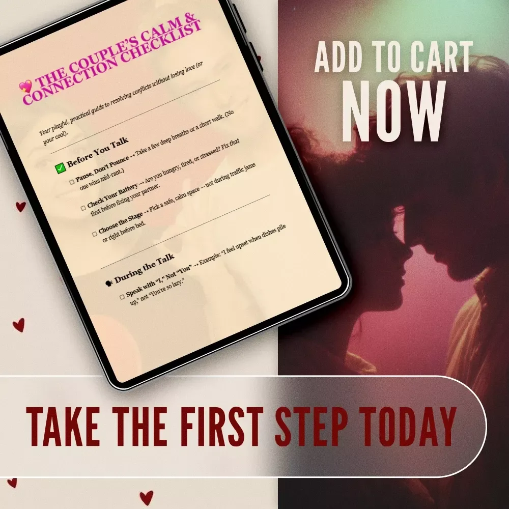 The Couple’s Calm & Connection Checklist | Conflict Resolution Checklist for Couples | Printable Relationship Communication Guide