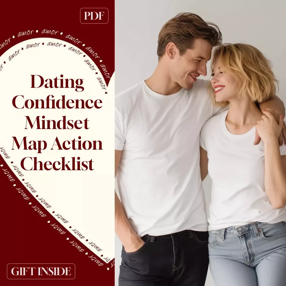 Dating Confidence Mindset Map Action Checklist | Printable Self-Growth Digital Download | Confidence Building eBook Guide for Dating Success