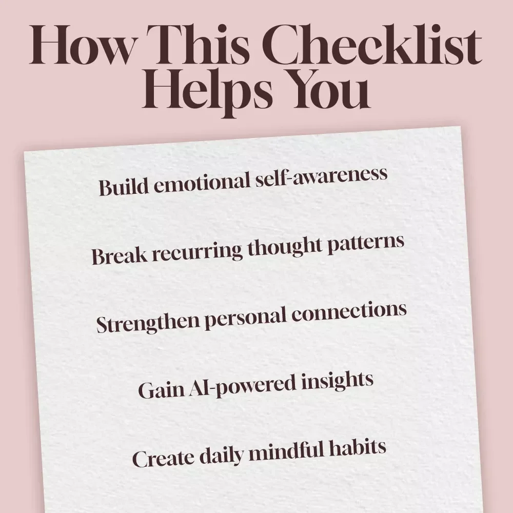 AI Emotional Openness Journal Prompts Checklist | Digital Download Self-Reflection Guide | Mental Health & Mindfulness eBook for Journaling