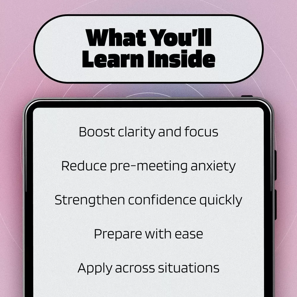 Visualize Success: Pre-Meeting Confidence Map | Ebook for Confidence, Clarity & Visualization Exercises