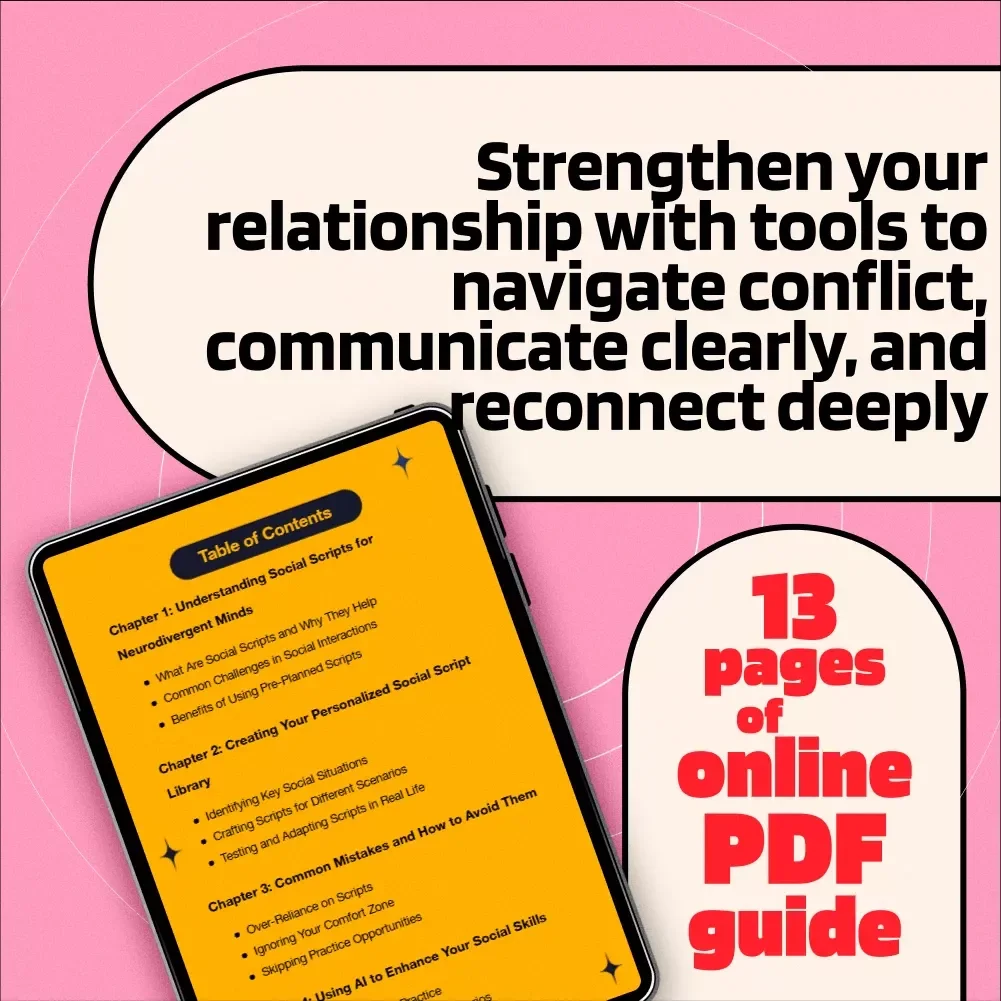 Neurodivergent-Friendly Social Scripts Plan | Digital Guide for Social Skills, Communication Support & AI Tools for Everyday Conversations