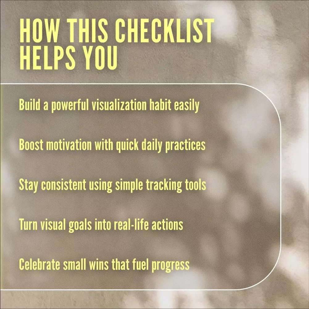 Visualization Habit Tracker: Picture Your Wins | Digital Download Guide, eBook & Checklist for Daily Success Visualization | Self-Improvement Tool for Motivation & Productivity | TYPE | KEYWORDS