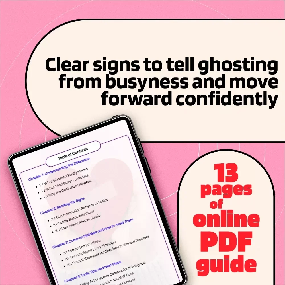 Ghosting or Just Busy? A Quick Clarity Guide | Digital Download Relationship Guide, eBook, Checklist for Understanding Communication, Spotting Signs, and Setting Boundaries