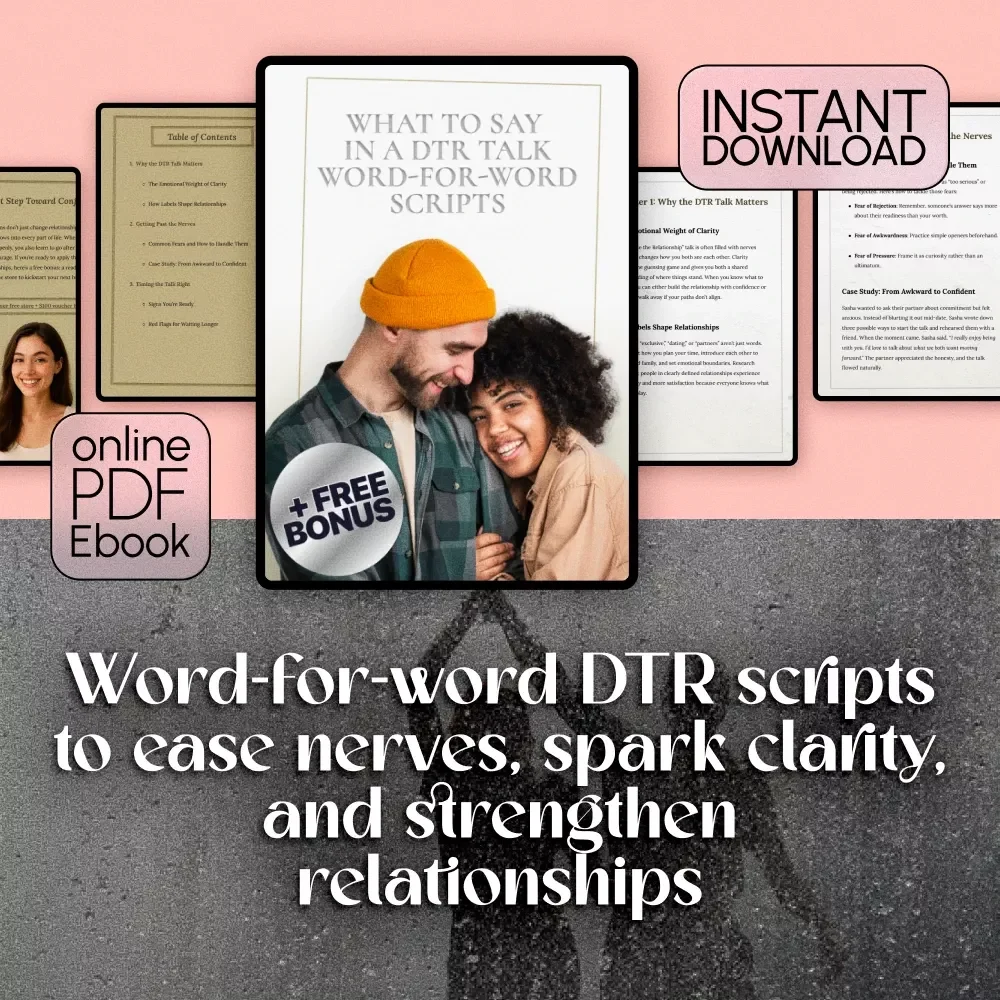 What to Say in a DTR Talk Word-for-Word Scripts | Relationship Guide eBook | Digital Download Checklist for Clarity & Confidence