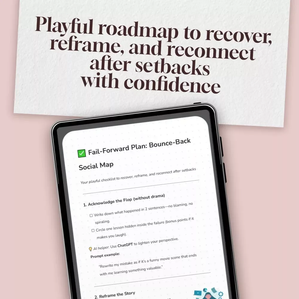 Fail-Forward Plan: Bounce-Back Social Map | Digital Download Checklist for Resilience, Recovery & Social Confidence | Self-Improvement eBook Style Guide