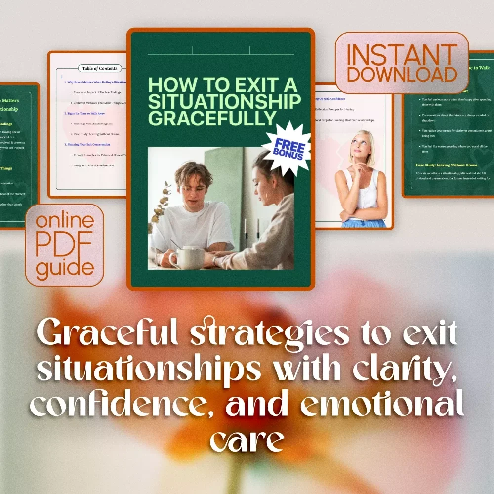 How to Exit a Situationship Gracefully | Digital Download Guide for Ending Casual Relationships with Confidence, Calm Conversations & Reflection Prompts