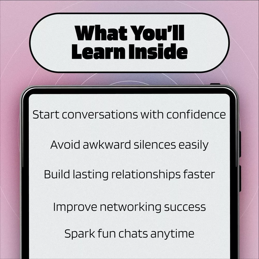 Small Talk Starter Pack: 50 Openers That Work | Conversation Skills eBook, Digital Download Guide, Networking & Social Confidence Checklist
