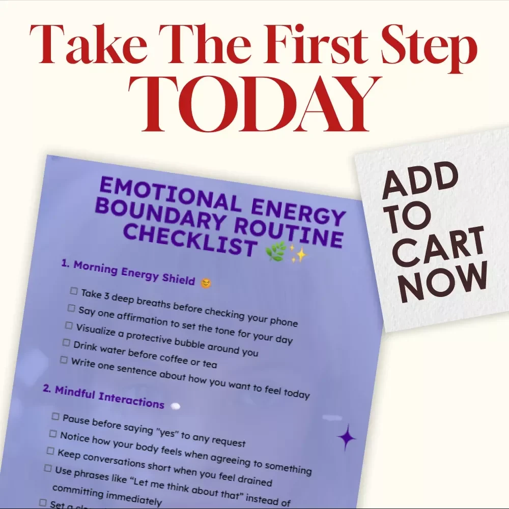 Emotional Energy Boundary Routine Checklist | Digital Download Self Care Guide | Printable eBook for Energy Protection, Mindfulness, Stress Relief & Healthy Boundaries