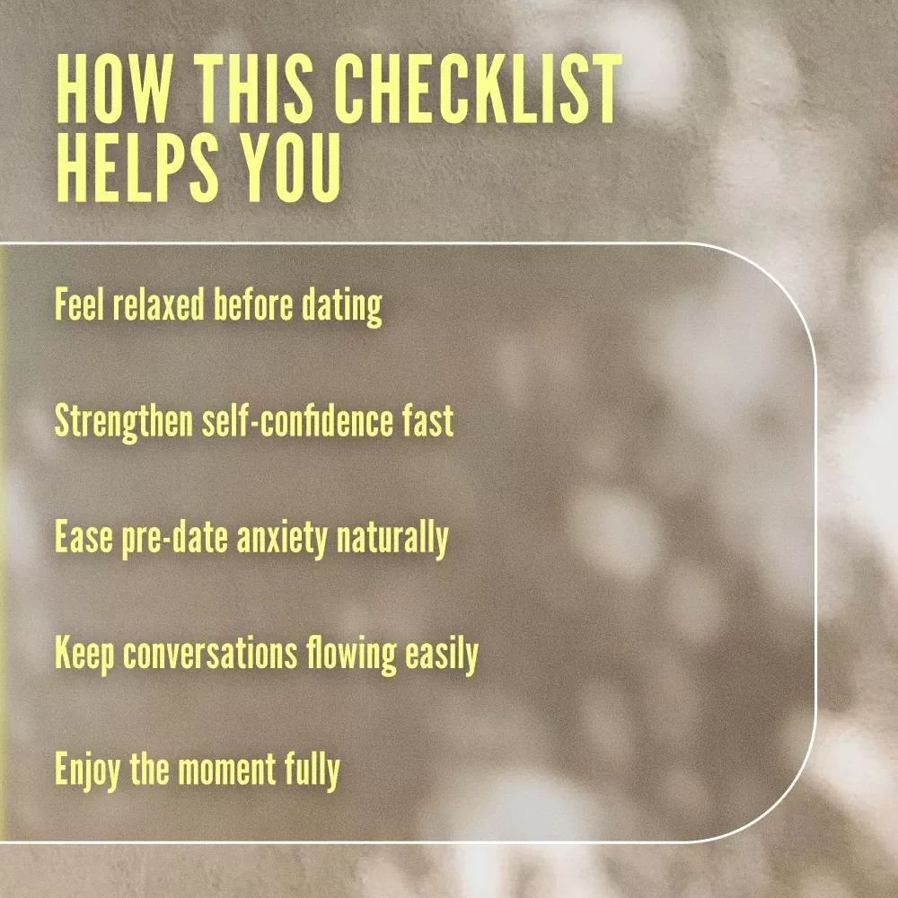 Confidence Habits Before Every Date Checklist | Digital Download | Self-Care, Mindset & Conversation Prep Guide for Men & Women | Printable Dating Confidence Booster