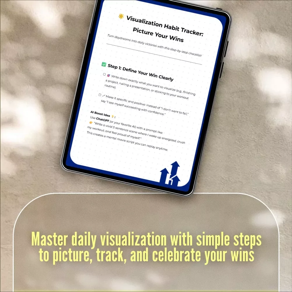 Visualization Habit Tracker: Picture Your Wins | Digital Download Guide, eBook & Checklist for Daily Success Visualization | Self-Improvement Tool for Motivation & Productivity | TYPE | KEYWORDS