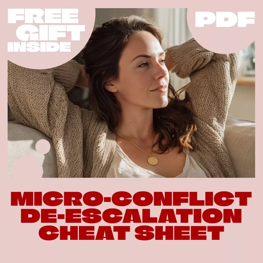 Micro-Conflict De-escalation Cheat Sheet | Digital Download Checklist for Communication, Stress Relief & Conflict Management