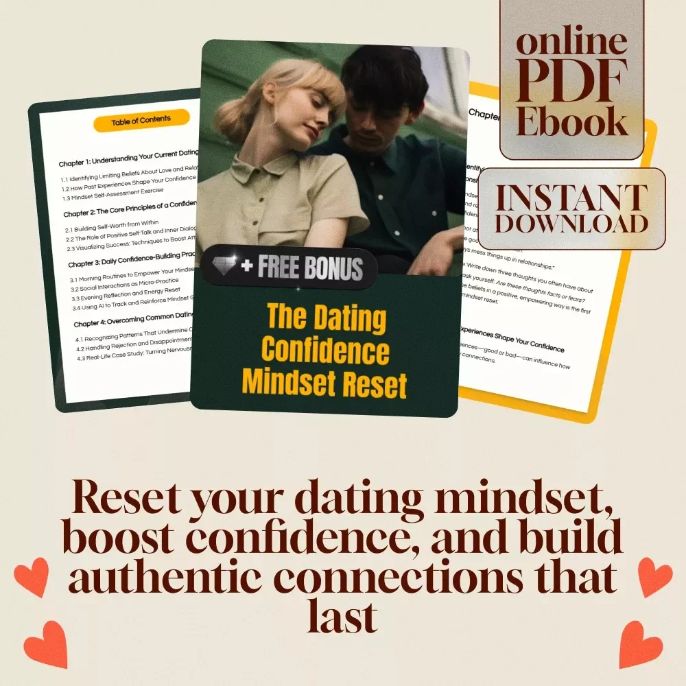 The Dating Confidence Mindset Reset | Self-Growth eBook | Digital Download Confidence Guide for Men & Women | The Dating Confidence Mindset Reset Plan