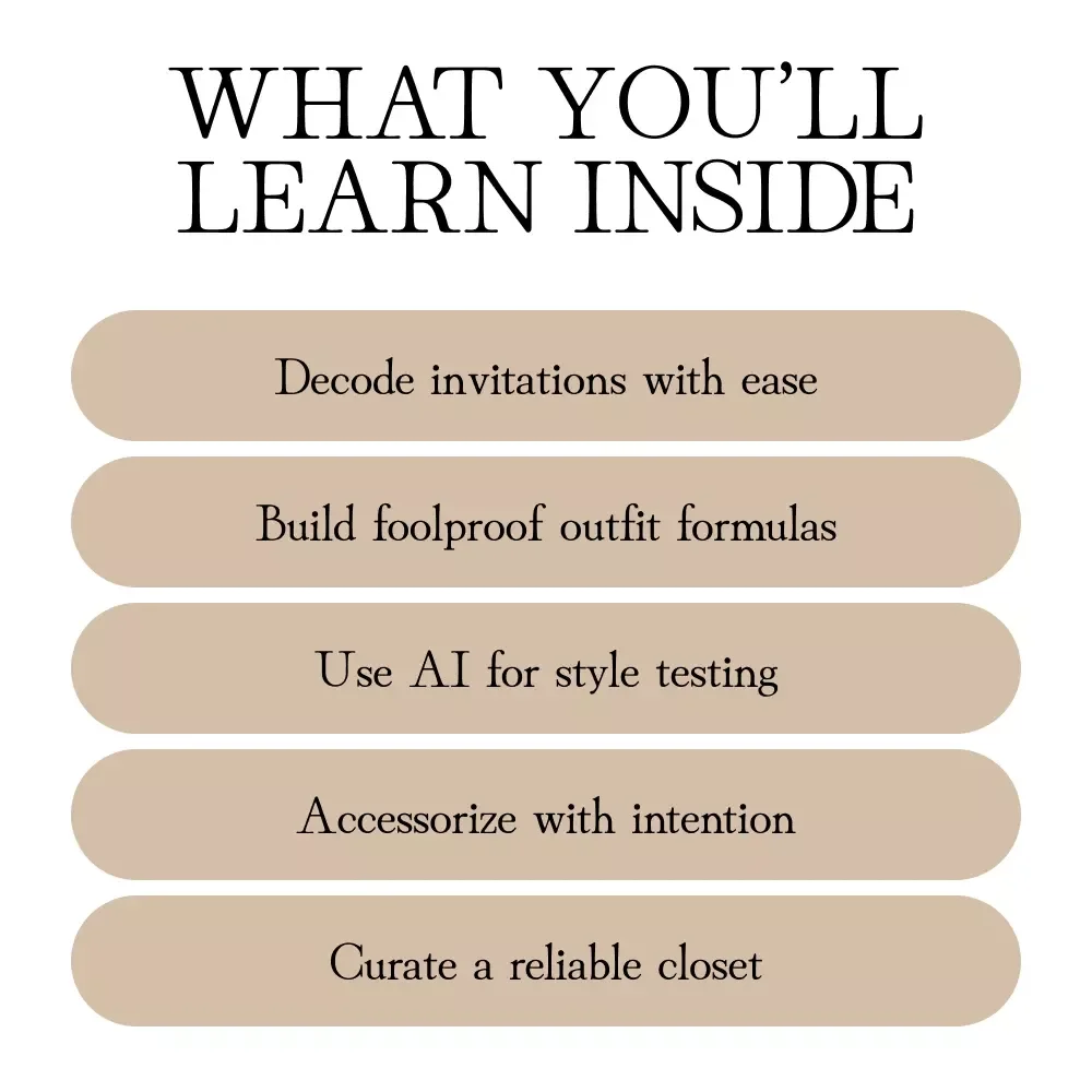 Stress-Free Special Fits | Digital Guide for Special Event Dressing Without Overthinking | Outfit Formula, Dress Codes, Confidence & Style Tips