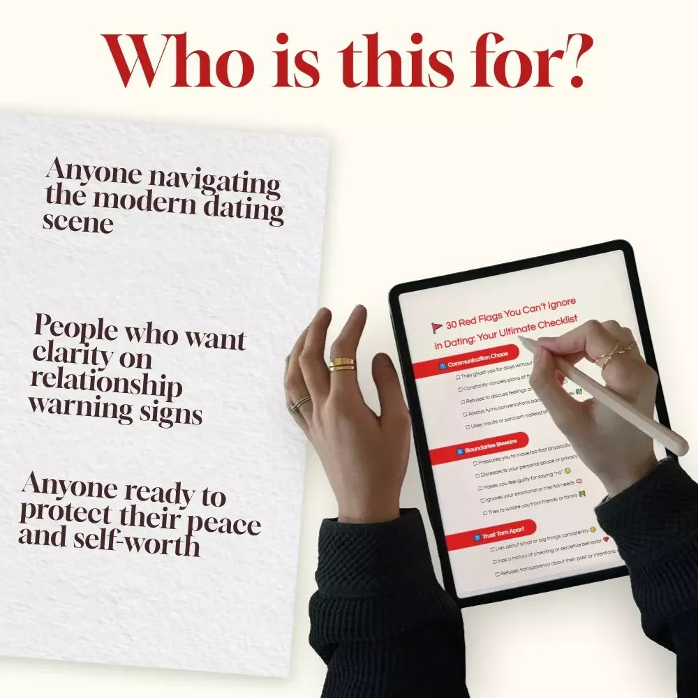 30 Red Flags You Can’t Ignore in Dating: Your Ultimate Checklist | Relationship Red Flags Guide | Digital Download eBook & Printable Checklist