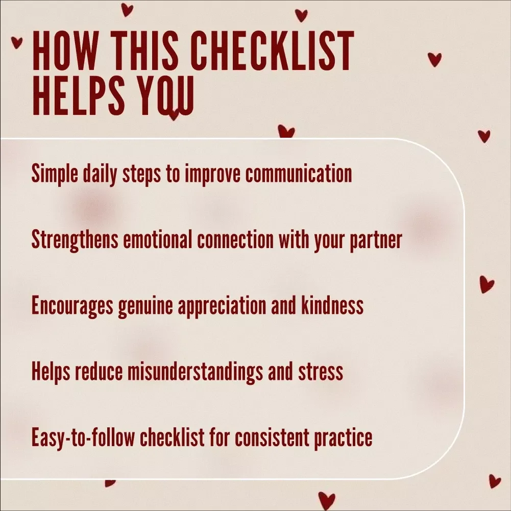 Daily Check-In Plan for Relationship Health | Digital Downloadable Checklist