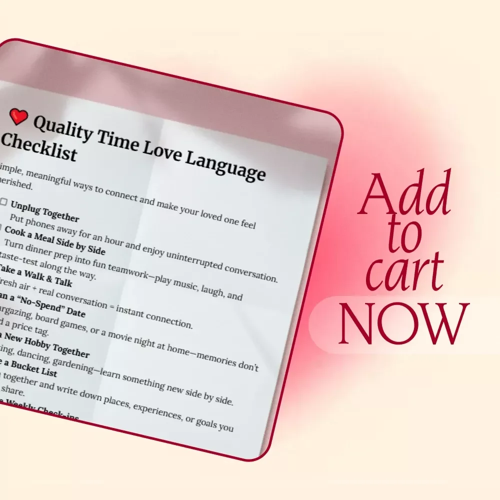 Quality Time Love Language Checklist | Digital Download for Couples | Quality Time Love Language Ideas, Relationship Guide, eBook Style PDF