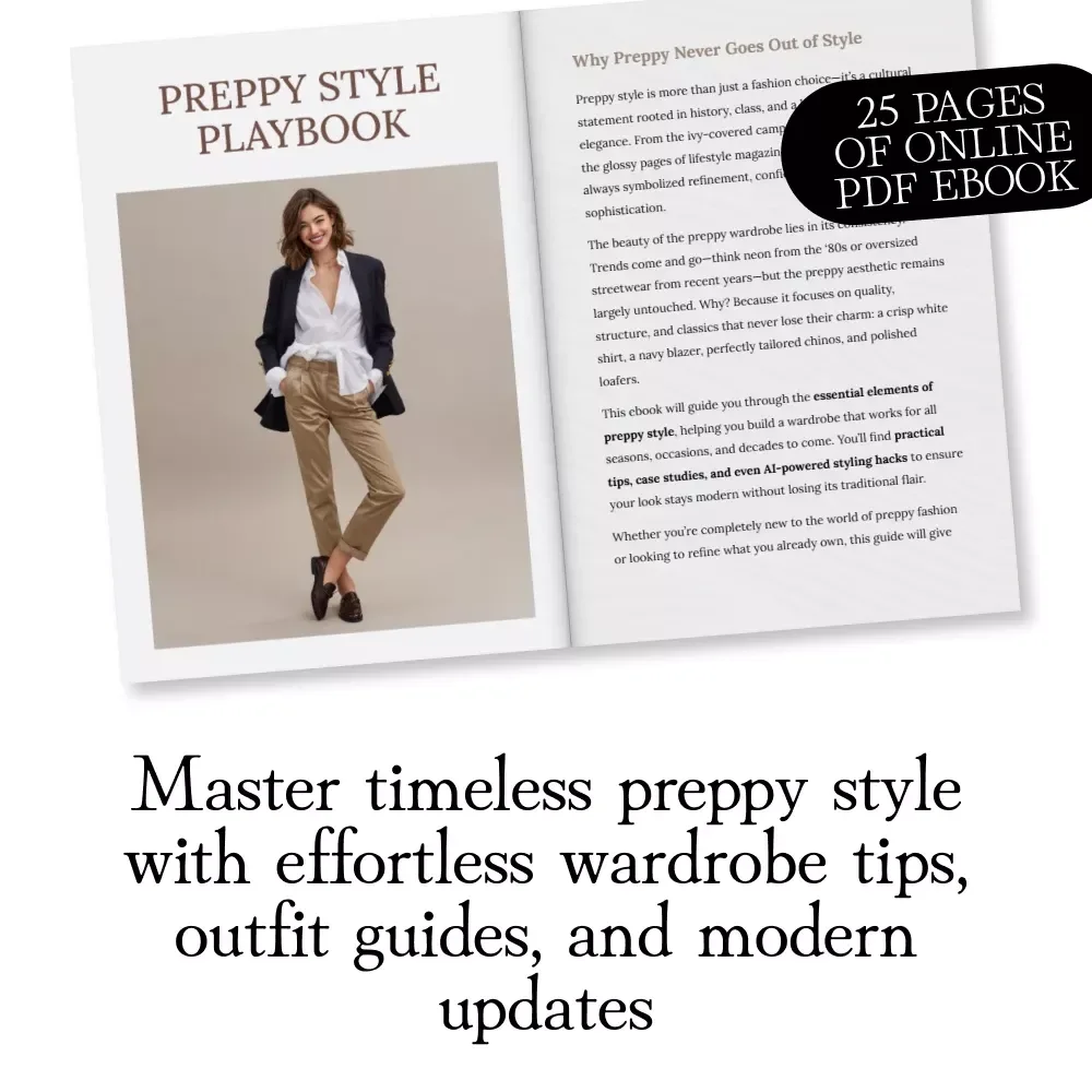 Preppy Style Playbook | Classic Preppy Wardrobe Essentials eBook | Digital Download Guide for Timeless Ivy League Fashion