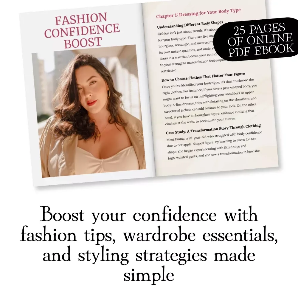 Fashion Confidence Boost | Digital eBook Guide | How to Use Fashion to Boost Confidence | Capsule Wardrobe, Styling, Accessories & Color Psychology