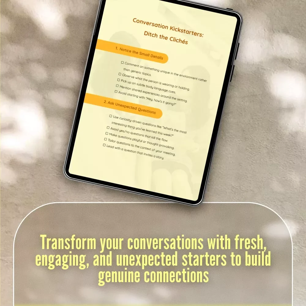 Conversation Kickstarters: Ditch the Clichés - How to Open Conversations Without Clichés - Digital Download Checklist