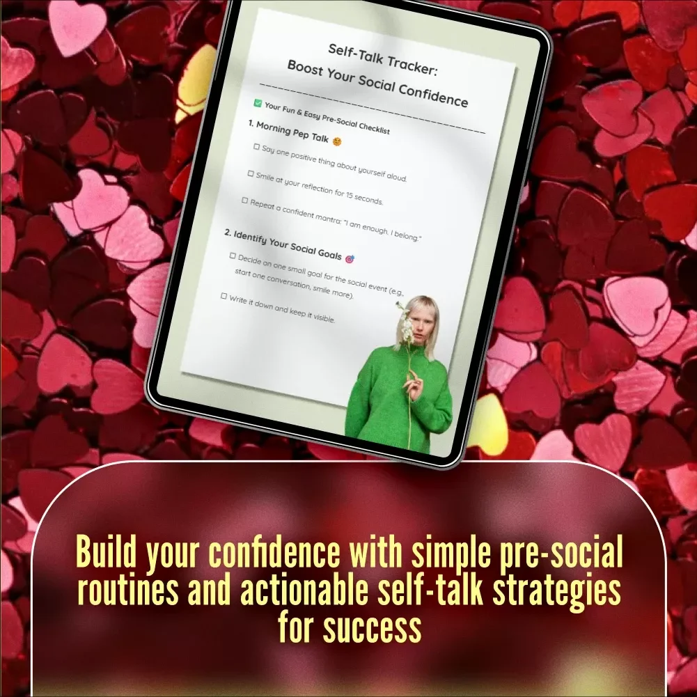 Self-Talk Tracker: Boost Your Social Confidence - A Pre-Social Checklist to Build Comfort & Positive Mindset