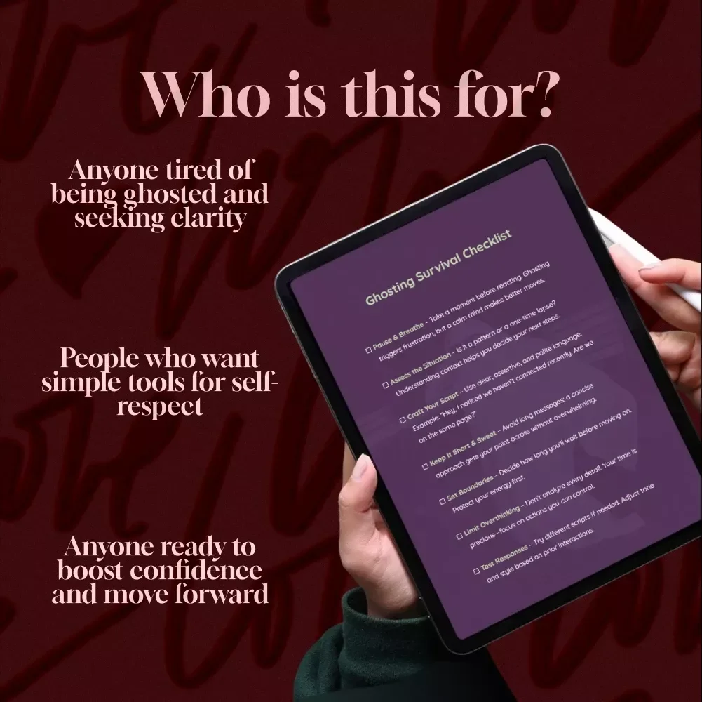Ghosting Survival Checklist | Digital Download Guide | The Ghosting Survival Map: Scripts That Work | Relationship Boundaries & Self-Care eBook
