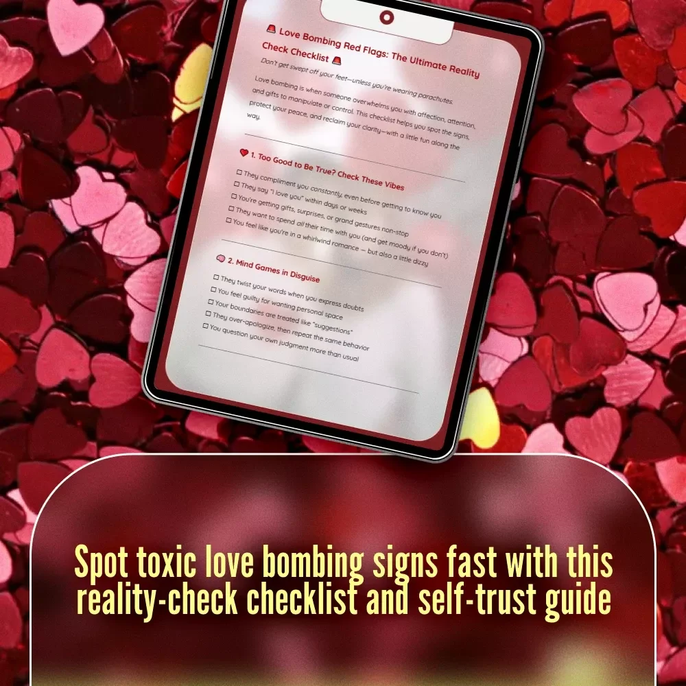 Love Bombing Red Flags: The Ultimate Reality Check Checklist | Digital Download Guide for Spotting Love Bombing Signs & Protecting Your Heart