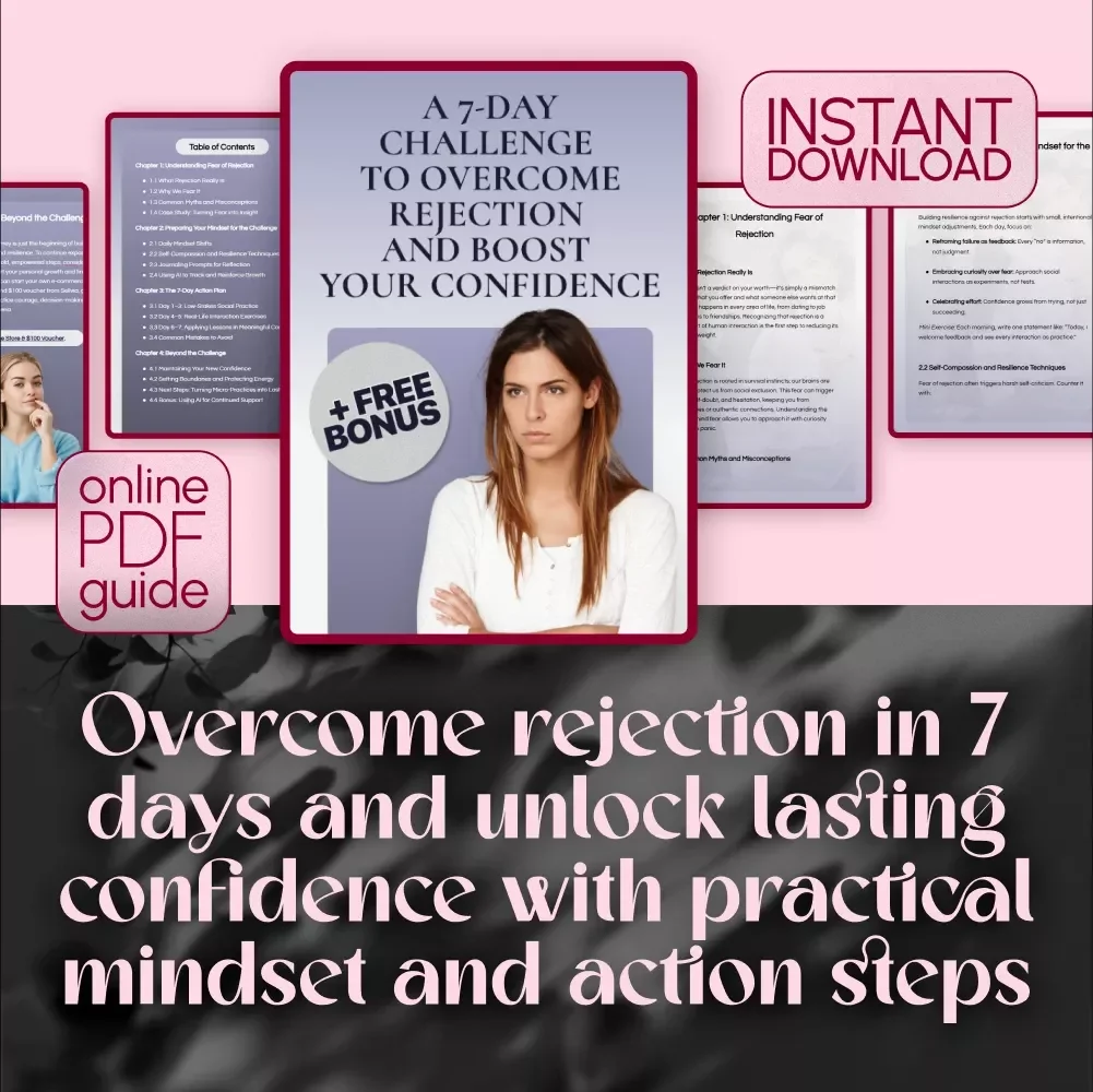 A 7-Day Challenge to Overcome Rejection and Boost Your Confidence | Self-Help Digital Guide | Overcome Fear of Rejection: 7-Day Challenge eBook