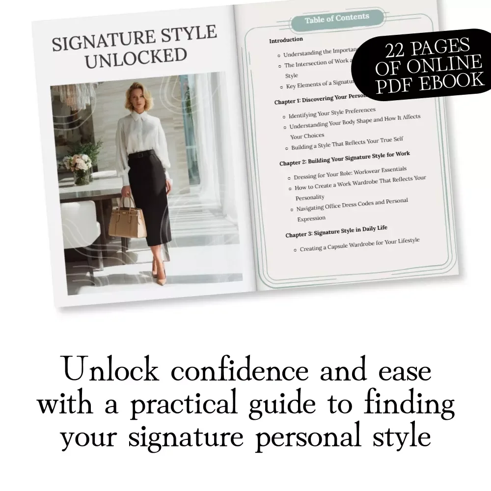 Signature Style Unlocked | eBook Guide on How to Find Your Signature Style for Work and Life | Personal Style, Wardrobe Confidence, AI Tools