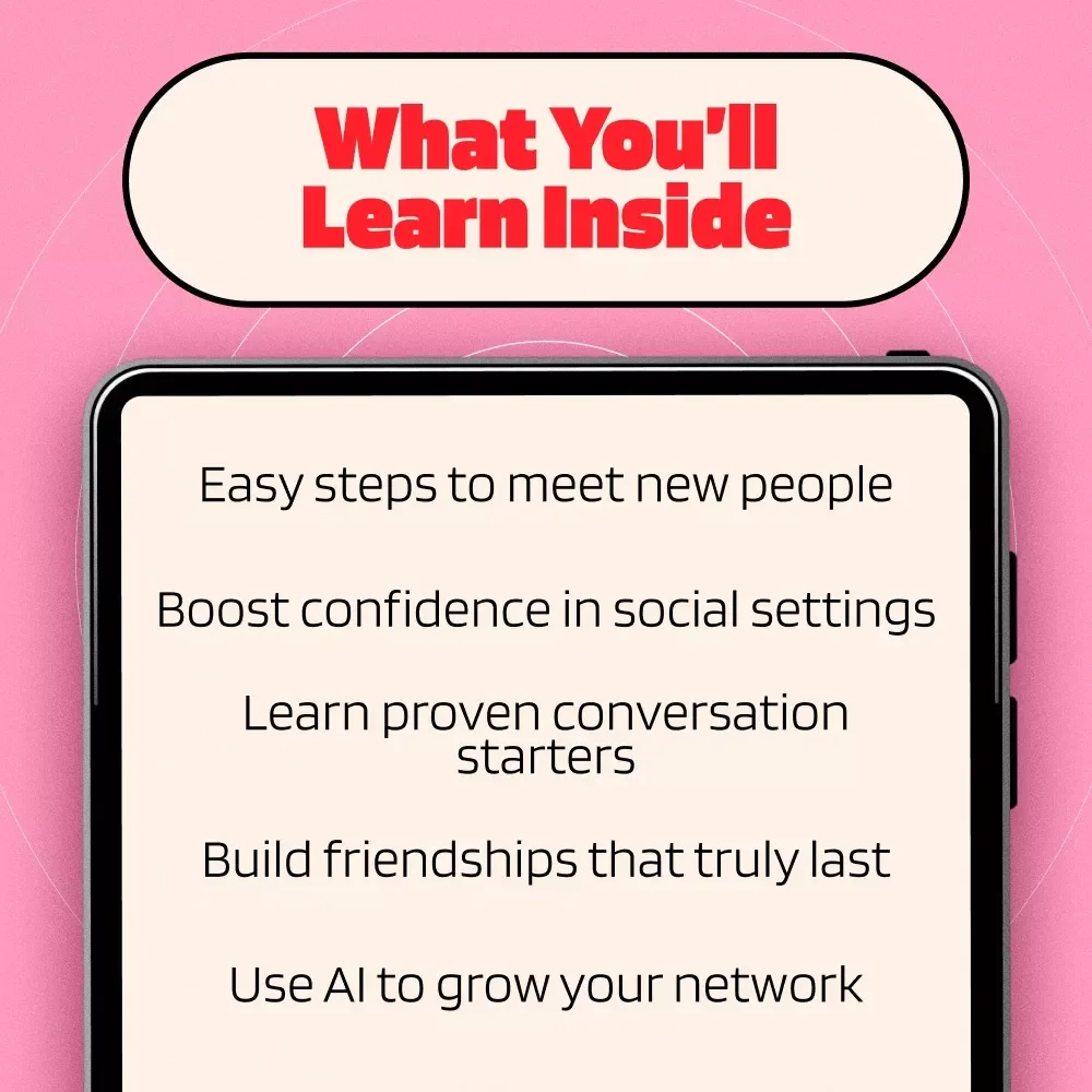 Connection 20s: Your Guide to Making Meaningful Friends and Meeting People | Digital Guide for How to Meet People in Your 20s, Social Life eBook, Networking Checklist