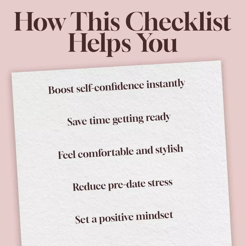 How to Feel Attractive Before a Date Checklist | Confidence-Boosting Self-Care Routine | Printable Digital Download for Dating Prep