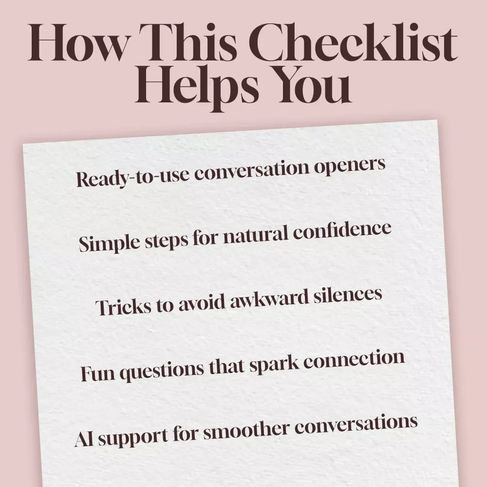The Small Talk Survival Checklist | Digital Download Guide with Small Talk Questions, Conversation Starters & Social Skills Tips (eBook/Printable)
