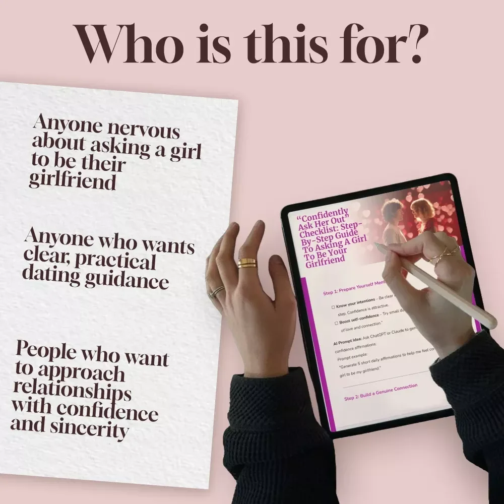 “Confidently Ask Her Out” Checklist: Step-by-Step Guide to Asking a Girl to Be Your Girlfriend | Digital Download | How to Ask a Girl to Be Your Girlfriend eBook & Printable Guide