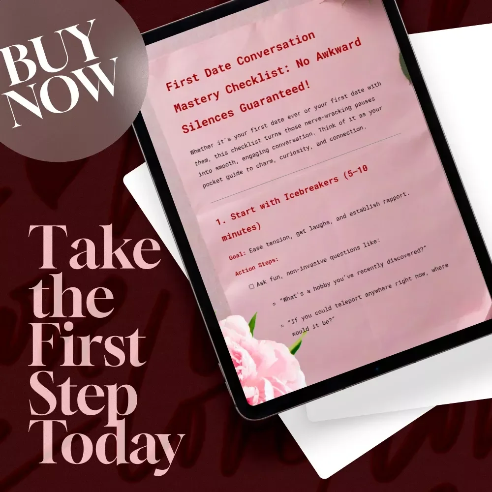 First Date Conversation Mastery Checklist: No Awkward Silences Guaranteed | Digital Download | What to Talk About on a First Date (No Awkward Silences) | Printable Dating Guide & Conversation Starters