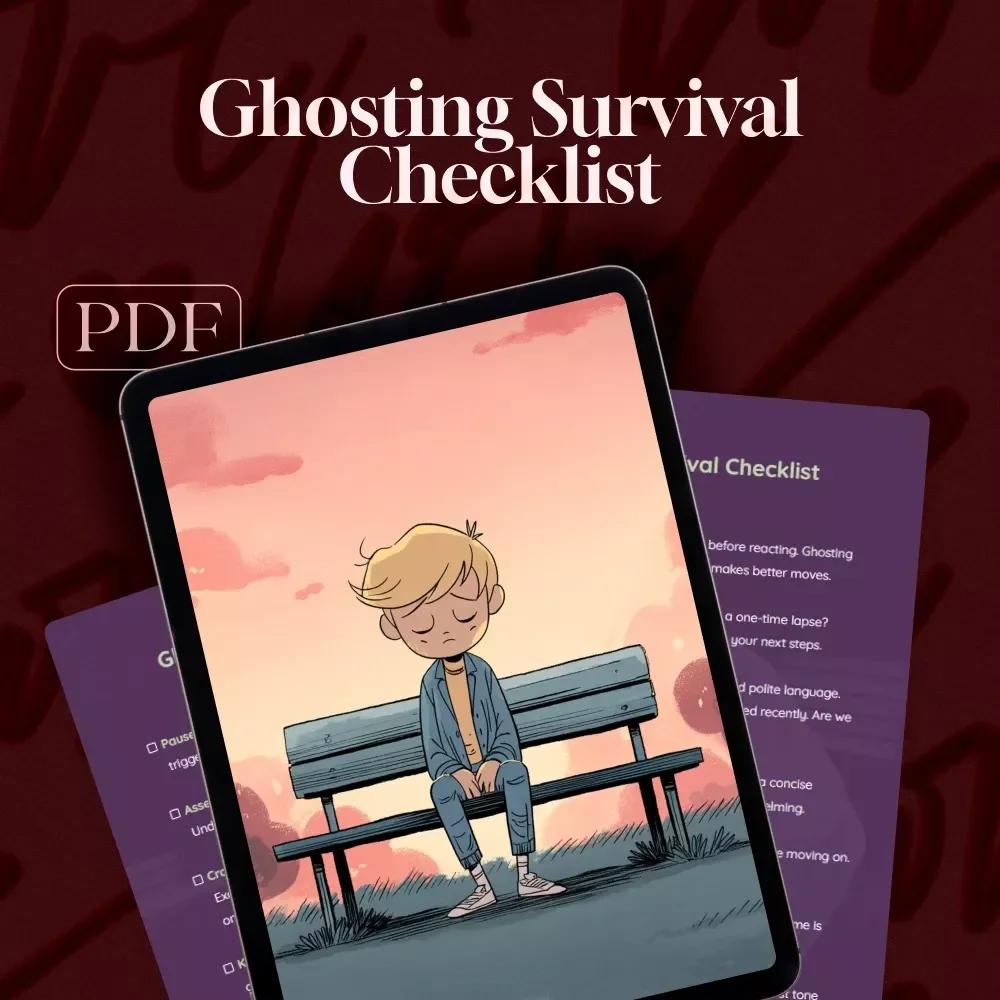 Ghosting Survival Checklist | Digital Download Guide | The Ghosting Survival Map: Scripts That Work | Relationship Boundaries & Self-Care eBook