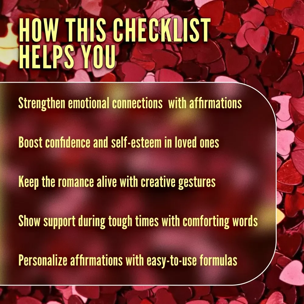 The Ultimate Words of Affirmation Checklist for Showing Love: Love Languages Words of Affirmation Ideas