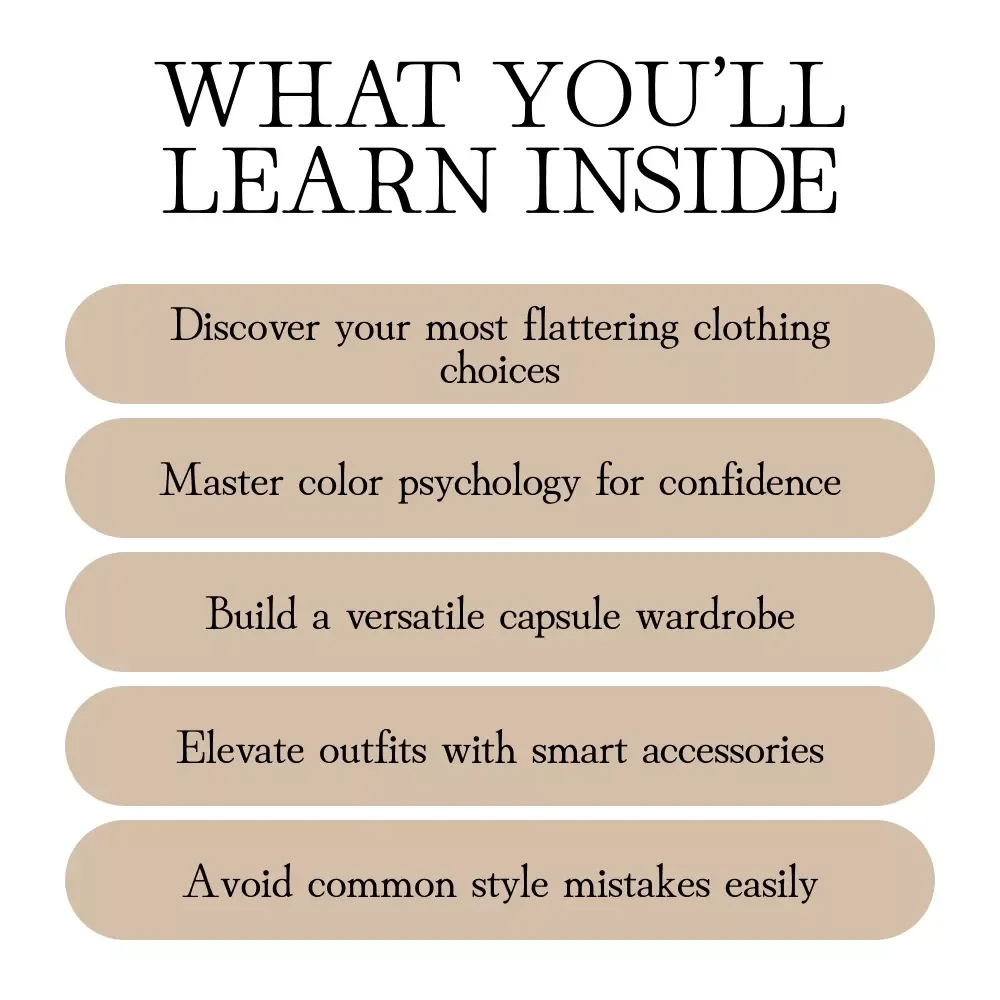 Fashion Confidence Boost | Digital eBook Guide | How to Use Fashion to Boost Confidence | Capsule Wardrobe, Styling, Accessories & Color Psychology