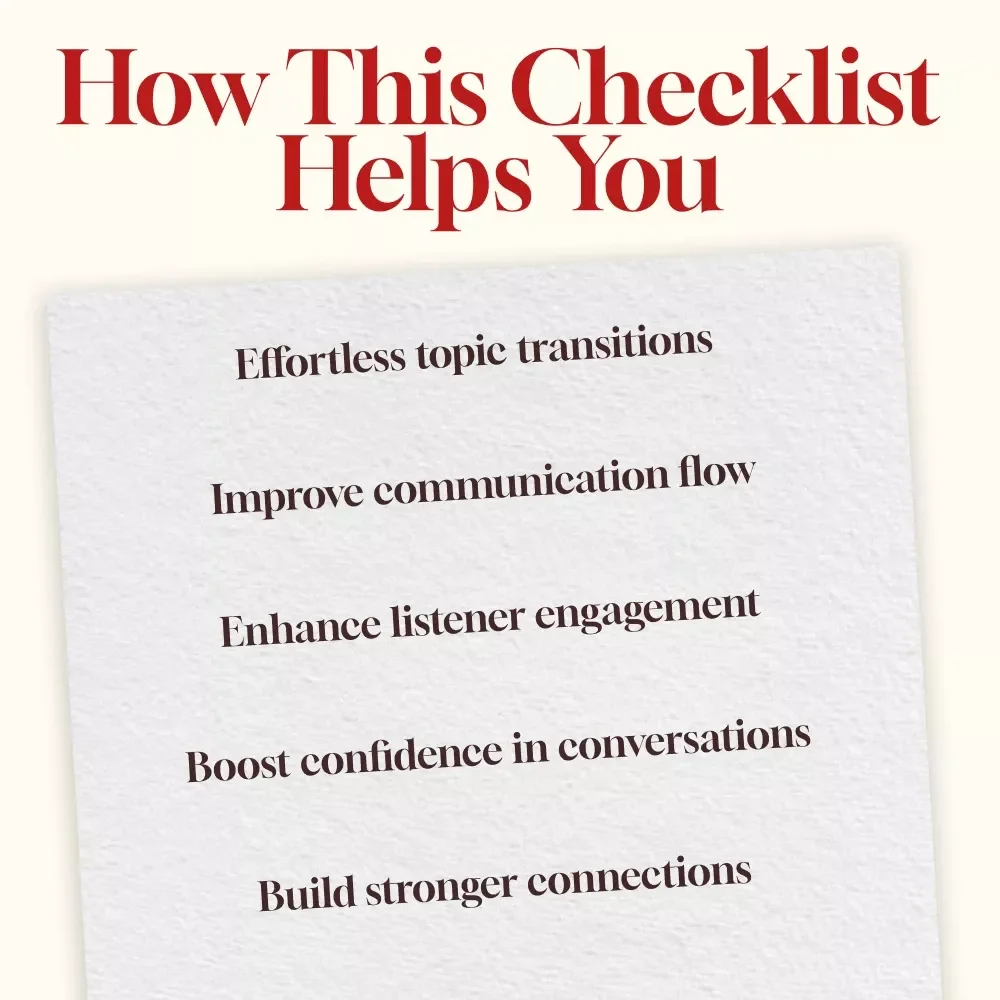 Smooth Topic Switch Checklist: Master Topic Transition Tricks That Feel Natural
